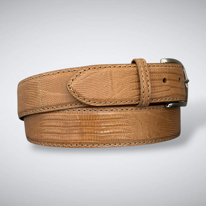 Atacama Lizard Belt (Tan Tonal Stitch)