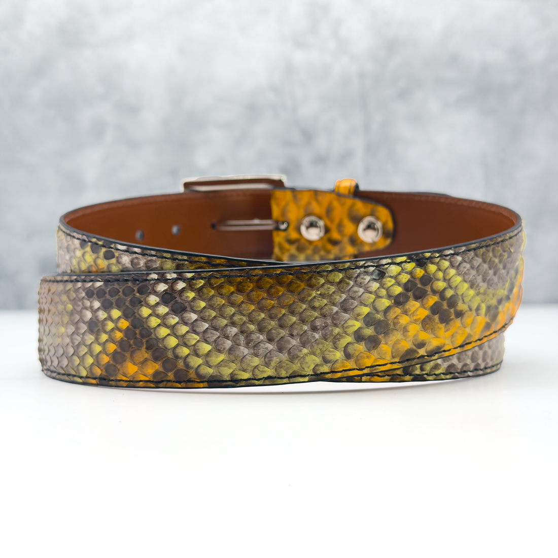 Ready To Ship Python Belt: Autumn Viper (1.5&quot; Width)