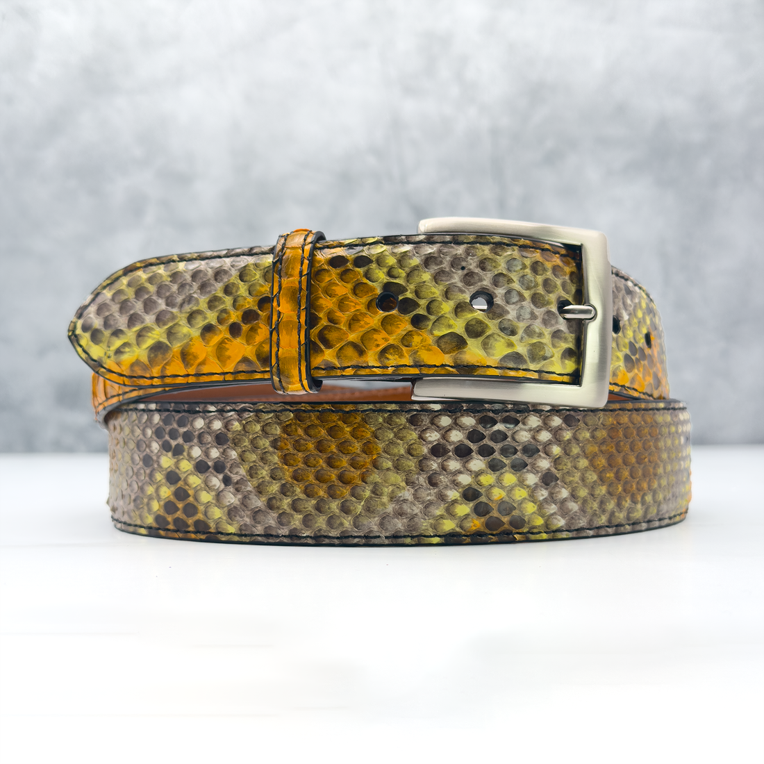 Ready To Ship Python Belt: Autumn Viper (1.5&quot; Width)