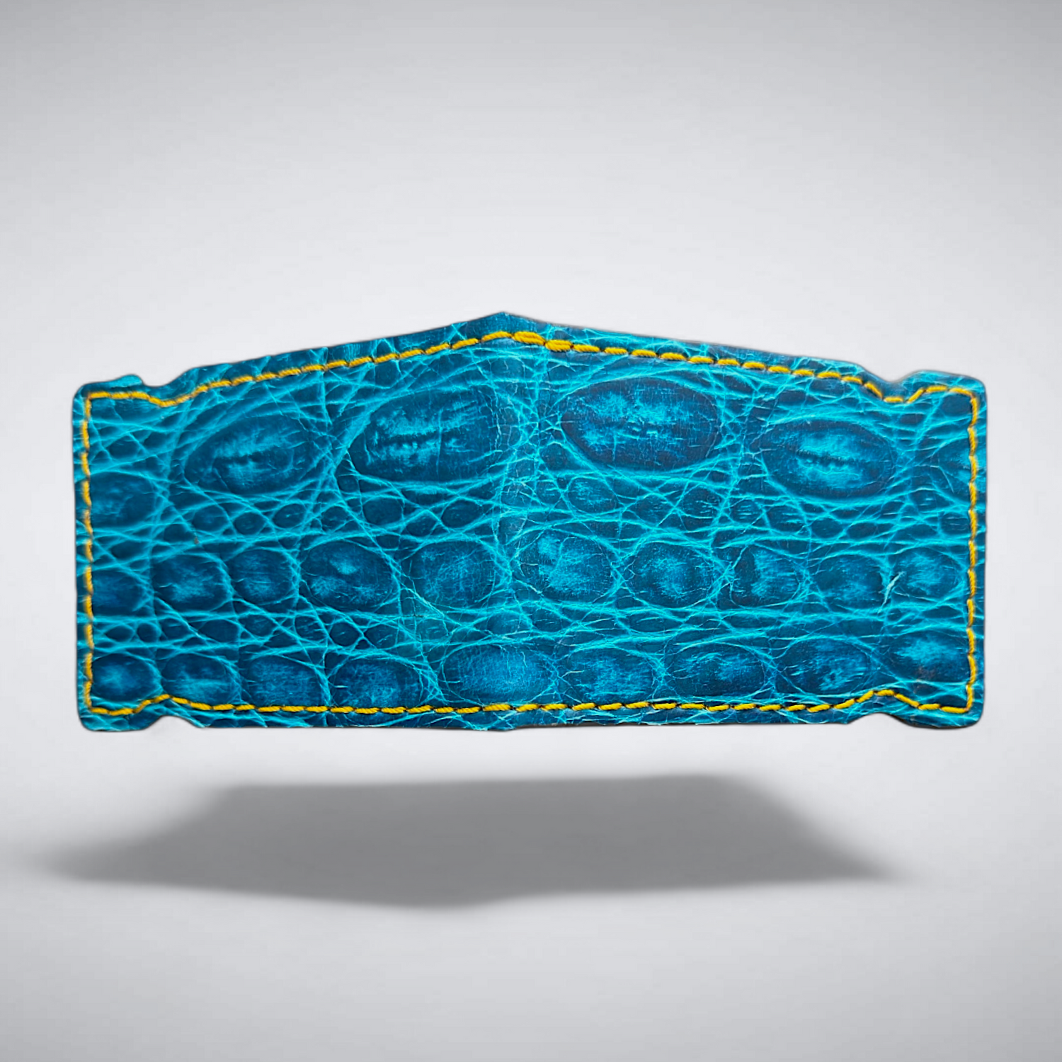 Biscayne Sandbar Cash Cover – Matte Crocodile with Light Yellow Stitch