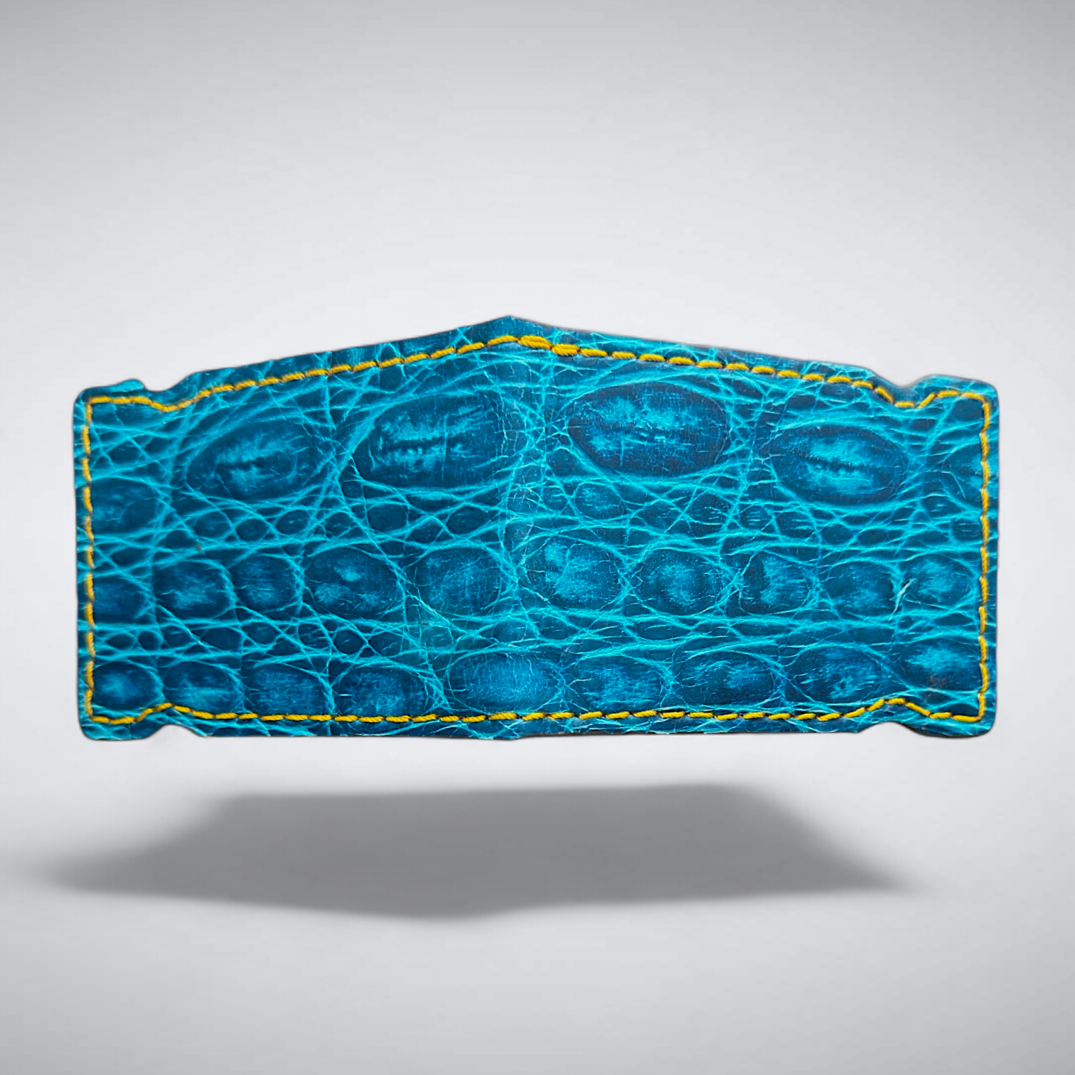 Biscayne Sandbar Cash Cover – Matte Crocodile with Light Yellow Stitch