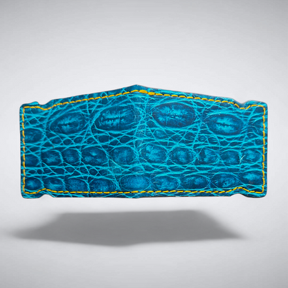 Biscayne Sandbar Cash Cover – Matte Crocodile with Light Yellow Stitch