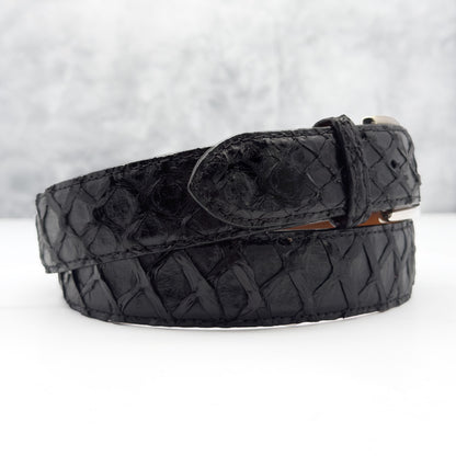 Ready To Ship Pirarucu Belt: Black