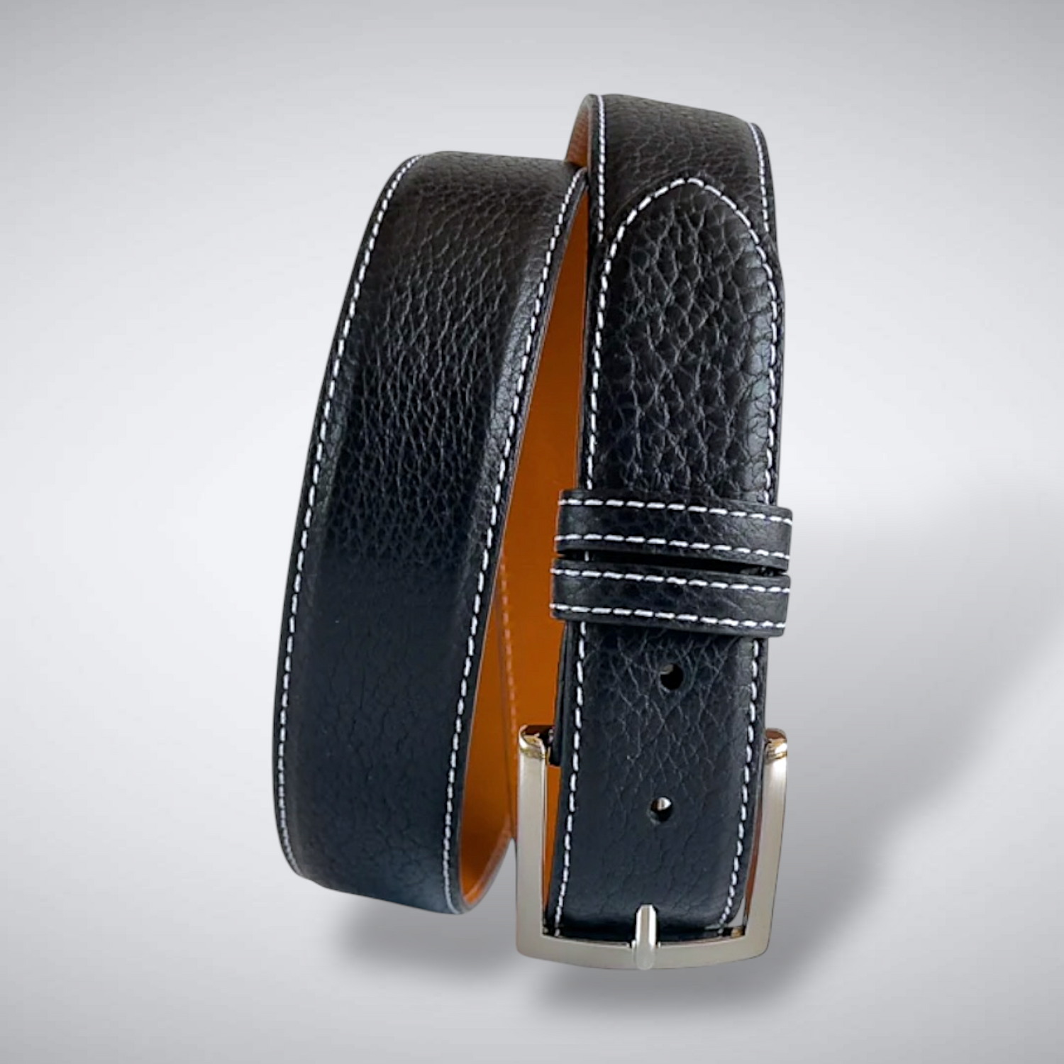 Yellowstone Bison Belt (Black White Stitch)