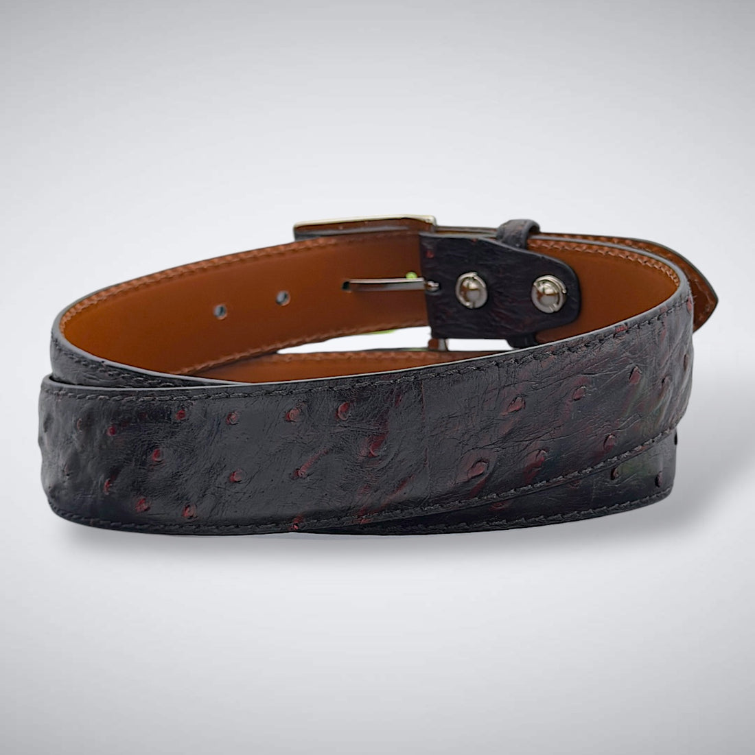 Ostrich Quill Belt: Black Cherry