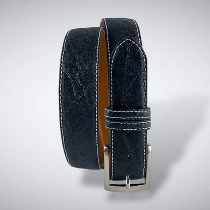 Kariba Elephant Belt (Black White Stitch)