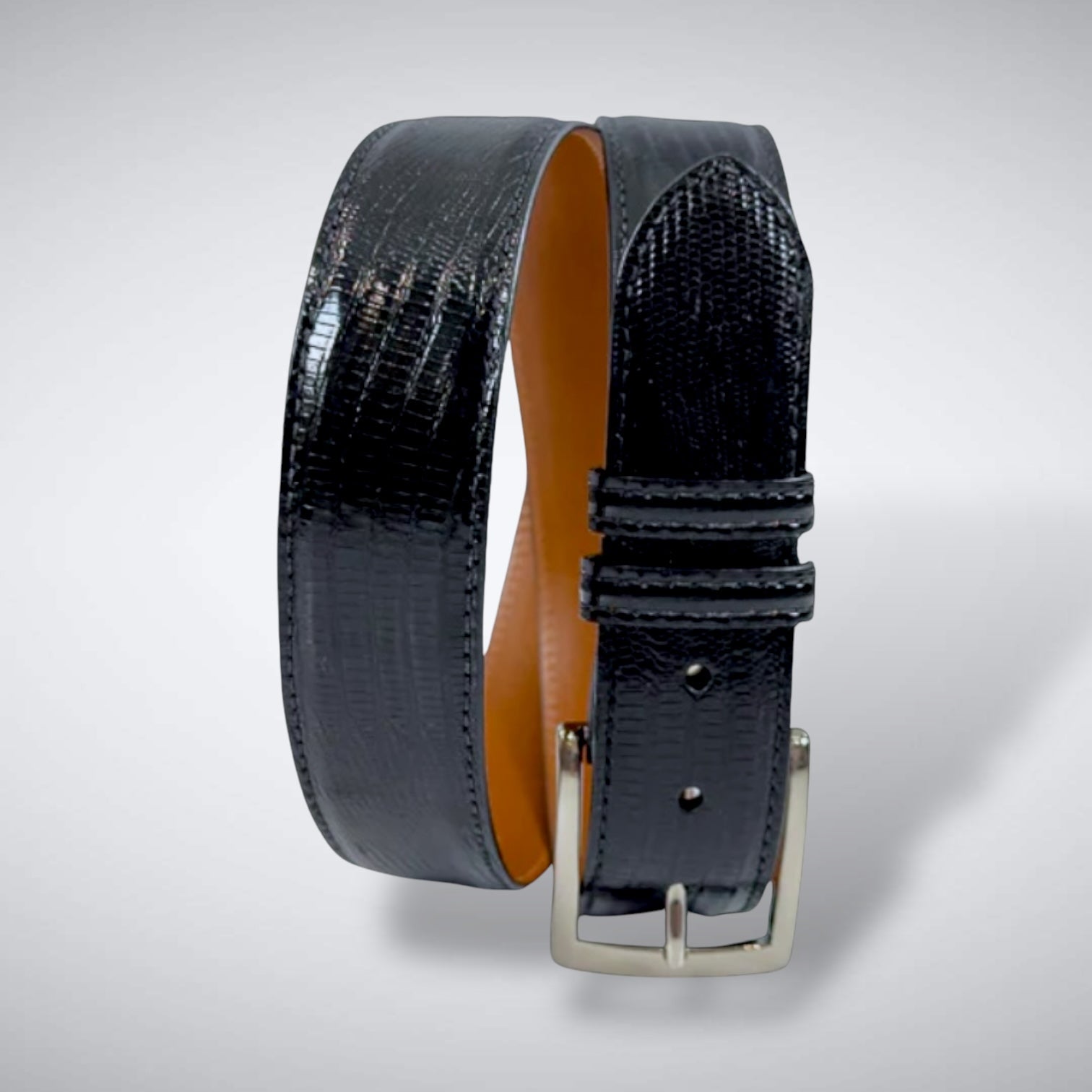 Lizard Belt: Polished Black