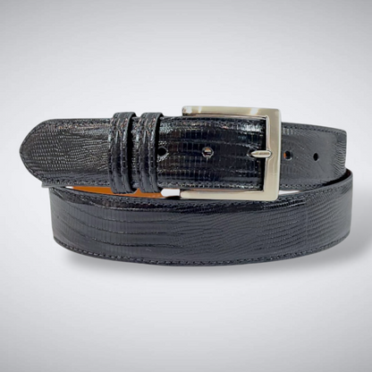 Lizard Belt: Polished Black