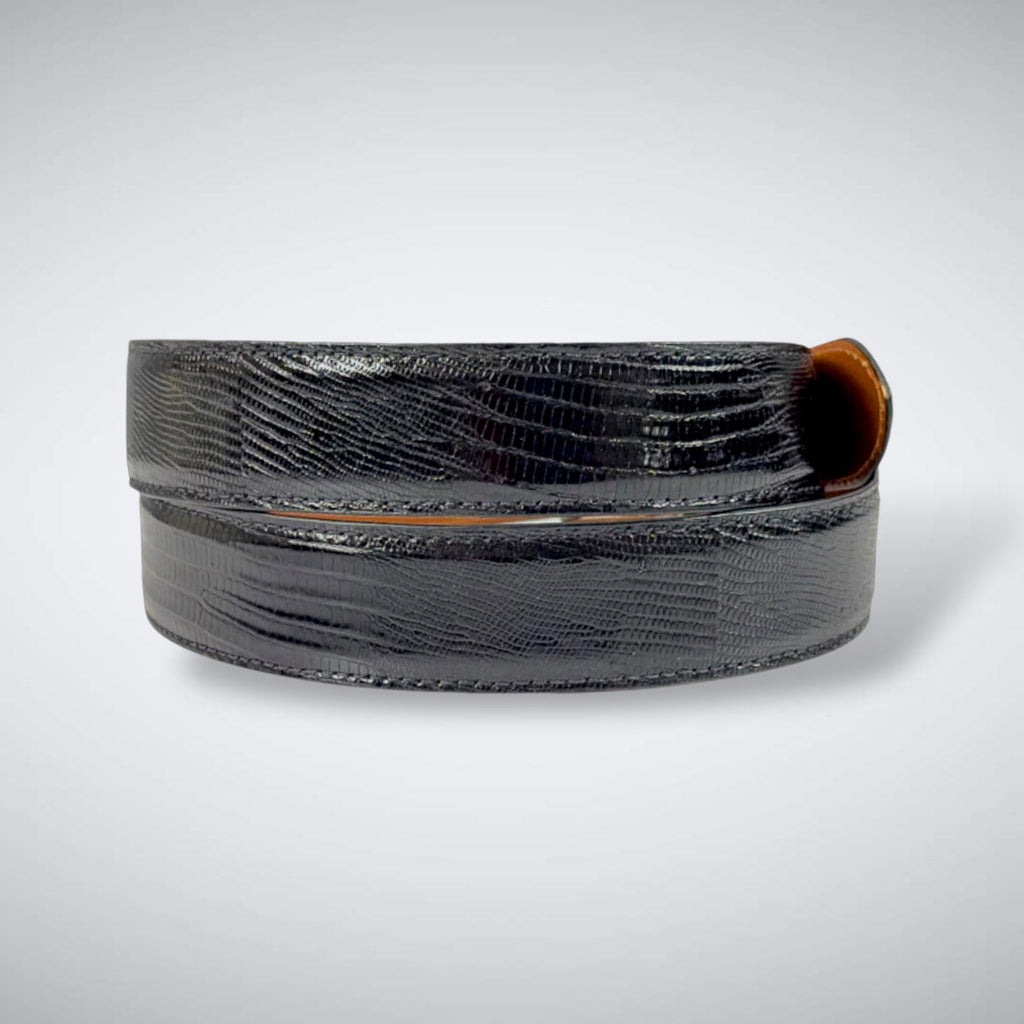 Lizard Belt — Black | Polished