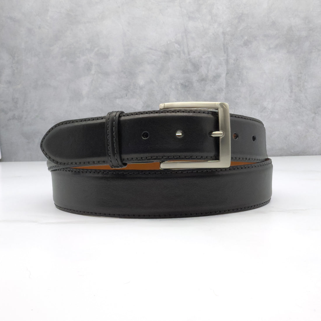 Ready To Ship Italian Calf Belt: Black (1.5 Width)