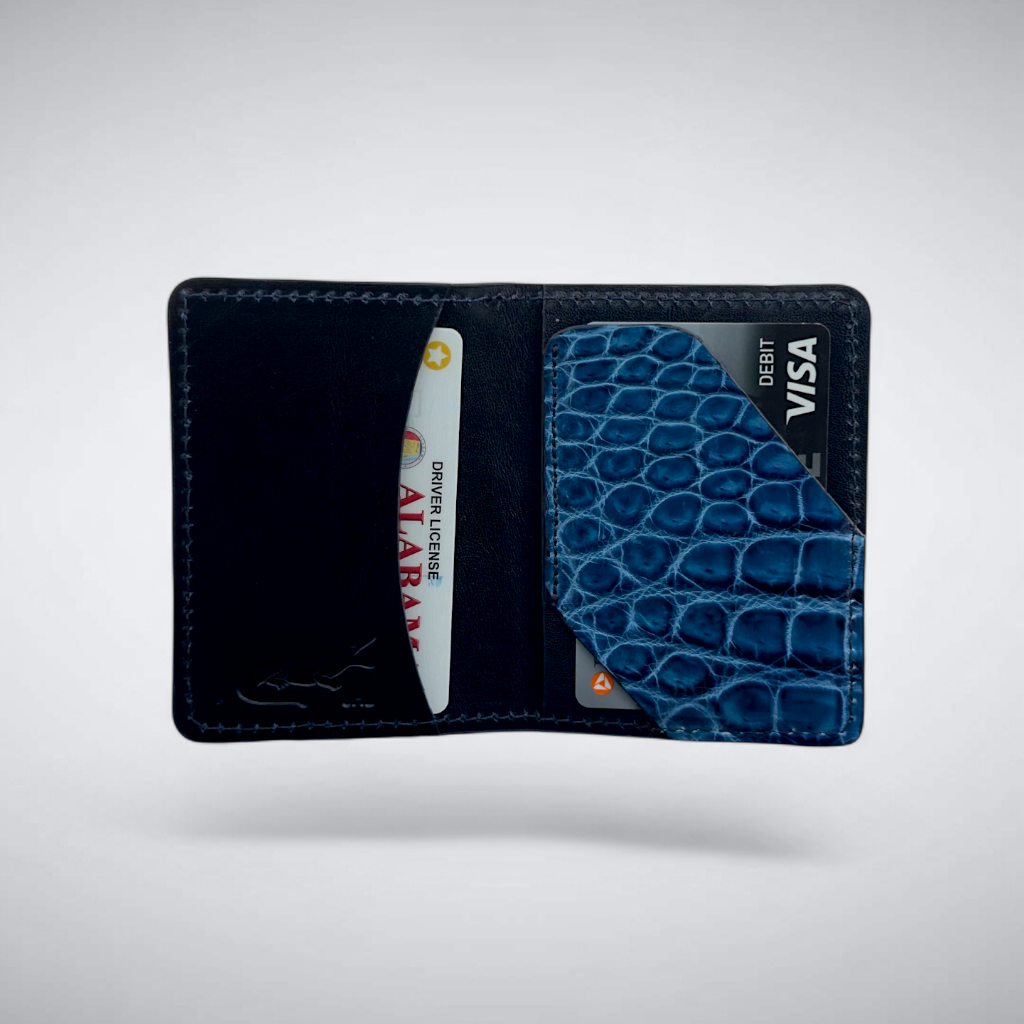 The Knox – Nile Crocodile Slim Card Case | Blue Ice