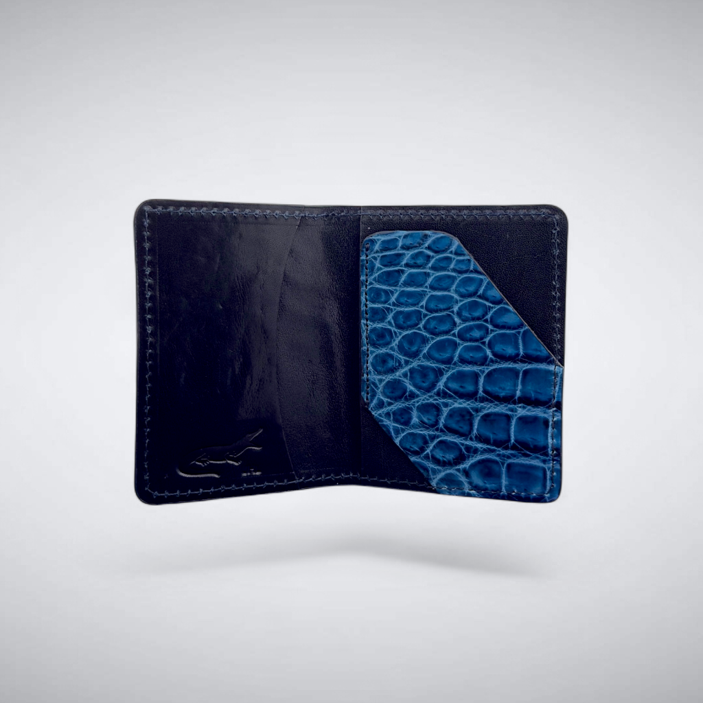 The Knox – Nile Crocodile Slim Card Case | Blue Ice