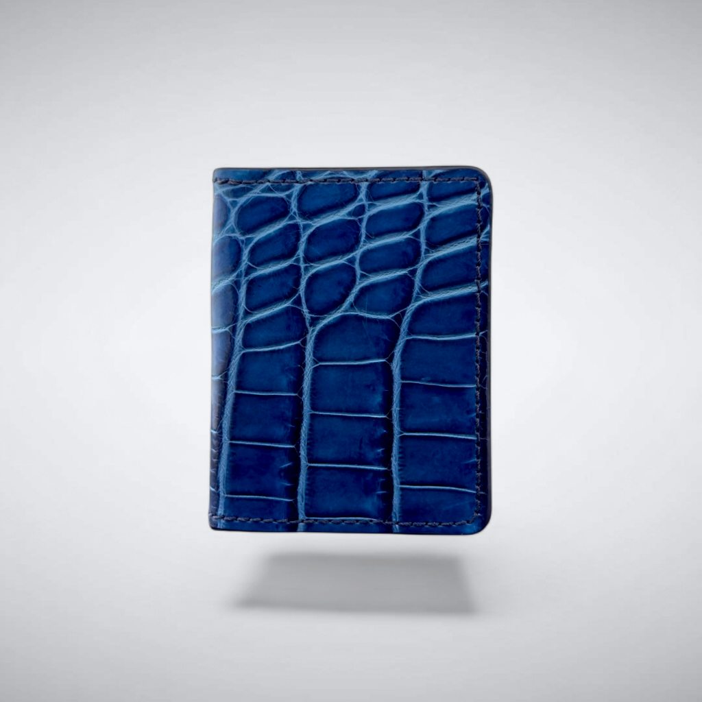 The Knox – Nile Crocodile Slim Card Case | Blue Ice
