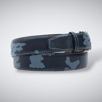 Italian Calf Belt: Navy Camo