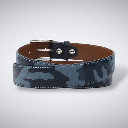 Italian Calf Belt: Navy Camo