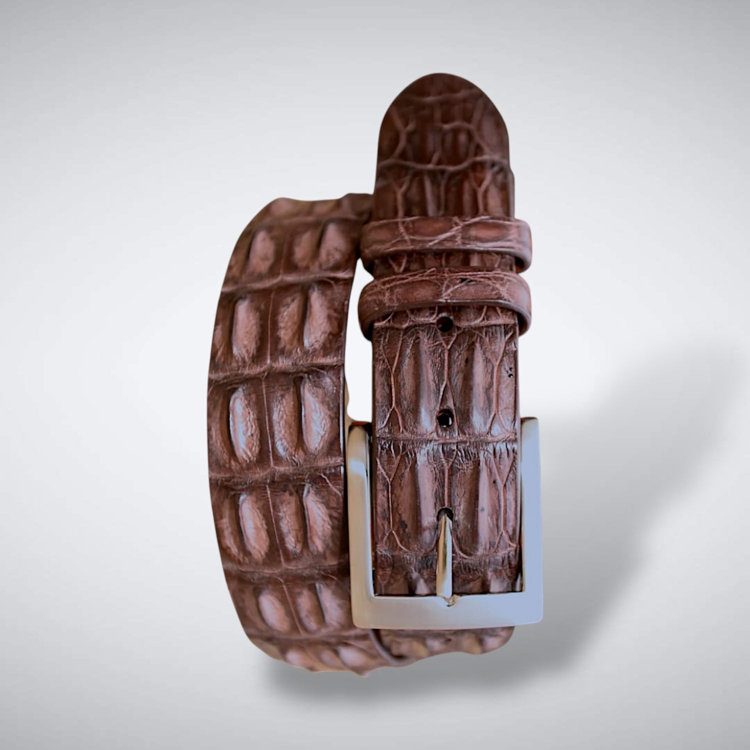 Saltwater Crocodile Belt: Brown