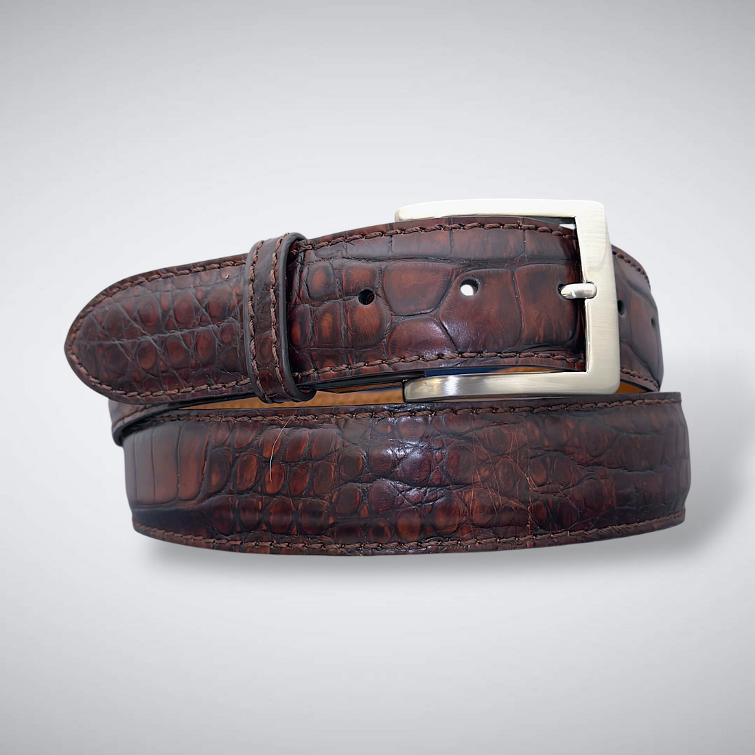 Matte Single-Piece American Alligator Belt – Atelier Marron