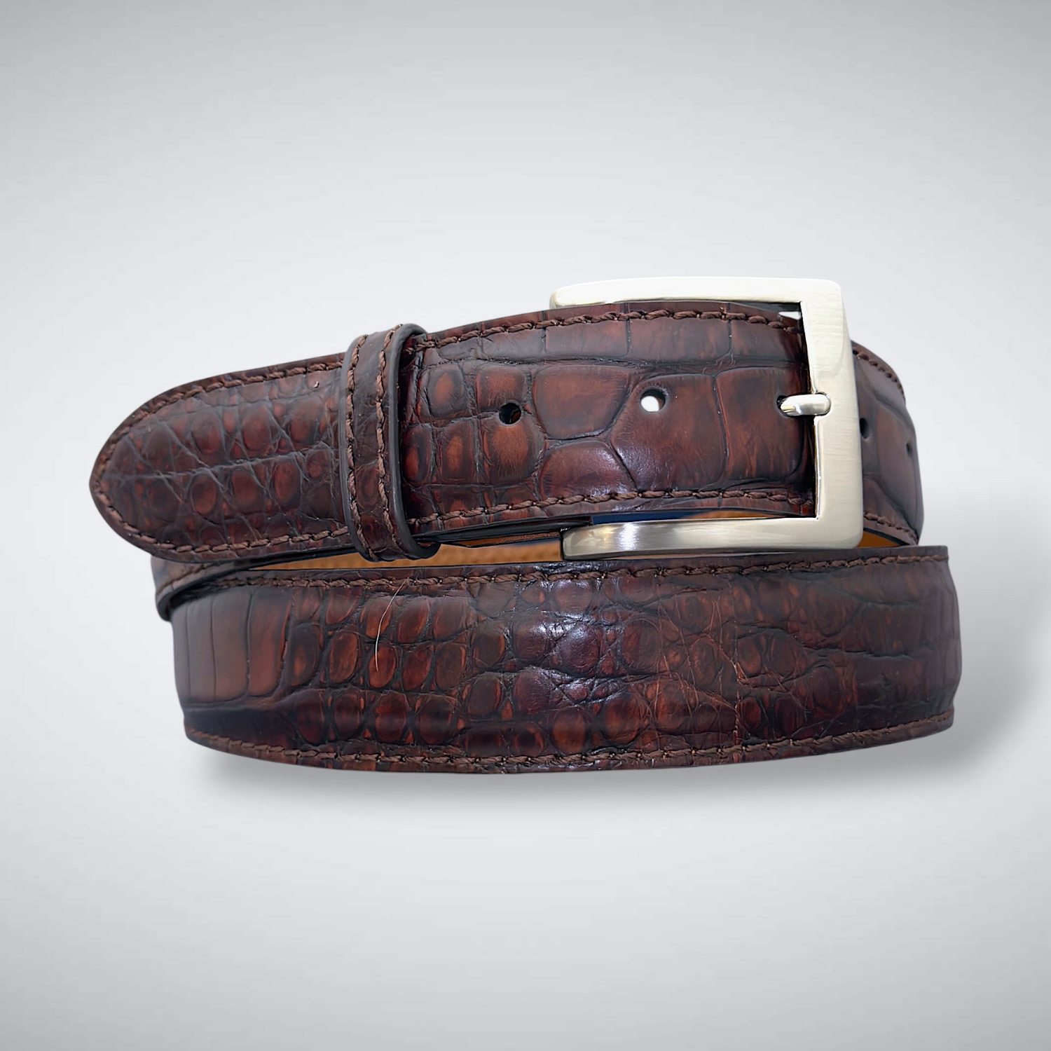 Matte Single-Piece American Alligator Belt – Atelier Marron