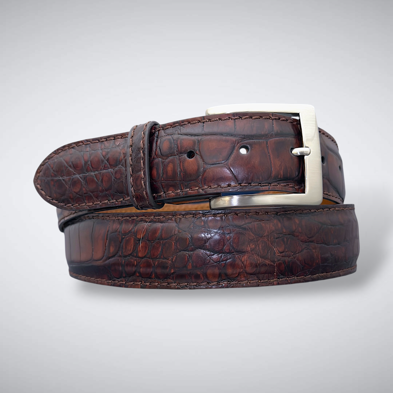 Matte Single-Piece American Alligator Belt – Atelier Marron