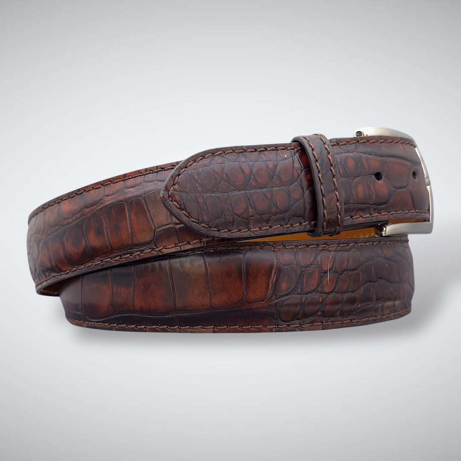 Matte Single-Piece American Alligator Belt – Atelier Marron