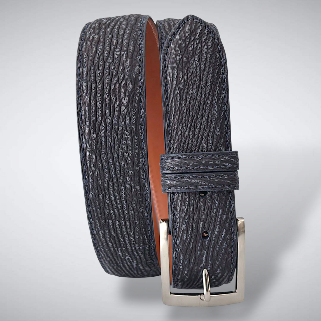 Shark Suede Belt: Navy