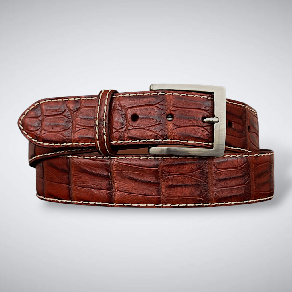 Caiman Belt — Dark Cognac | Tail | Khaki