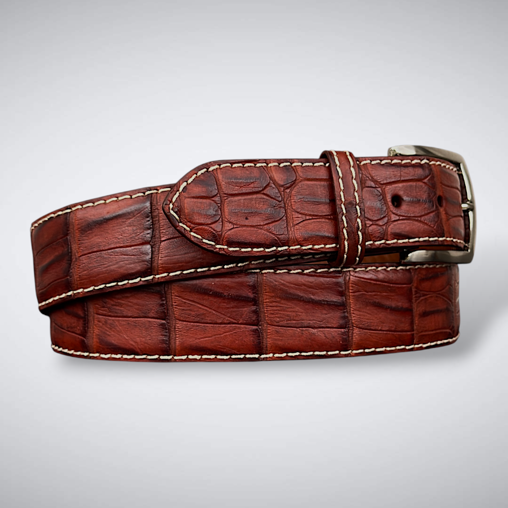 Caiman Belt — Dark Cognac | Tail | Khaki