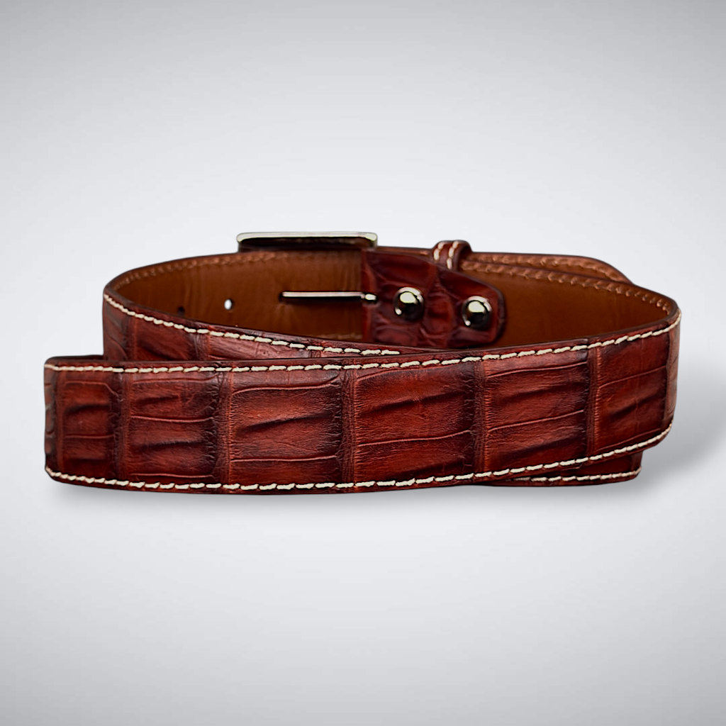 Caiman Belt — Dark Cognac | Tail | Khaki