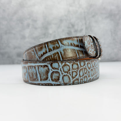 Hand-painted American Alligator Belt: Copper River