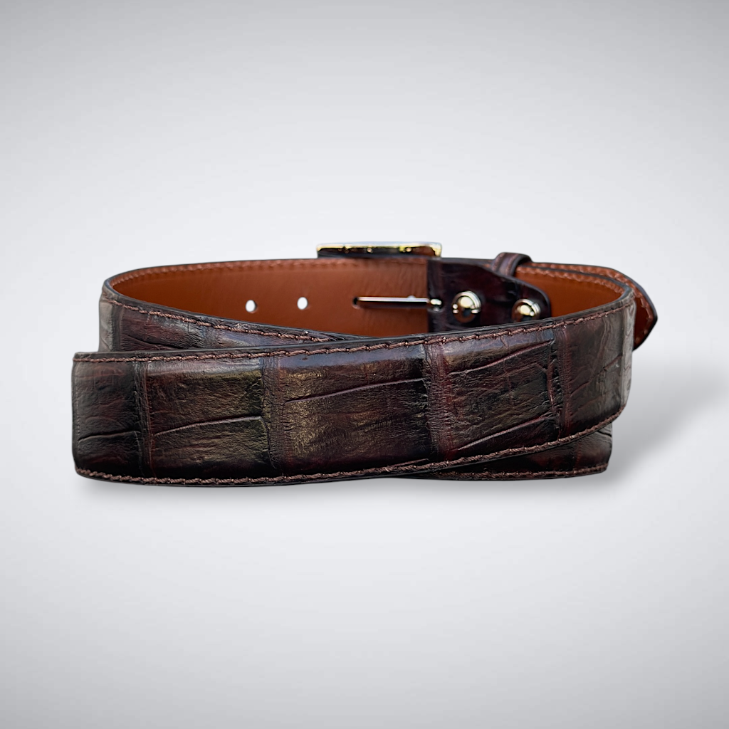 Matte Caiman Brown Custom Belt