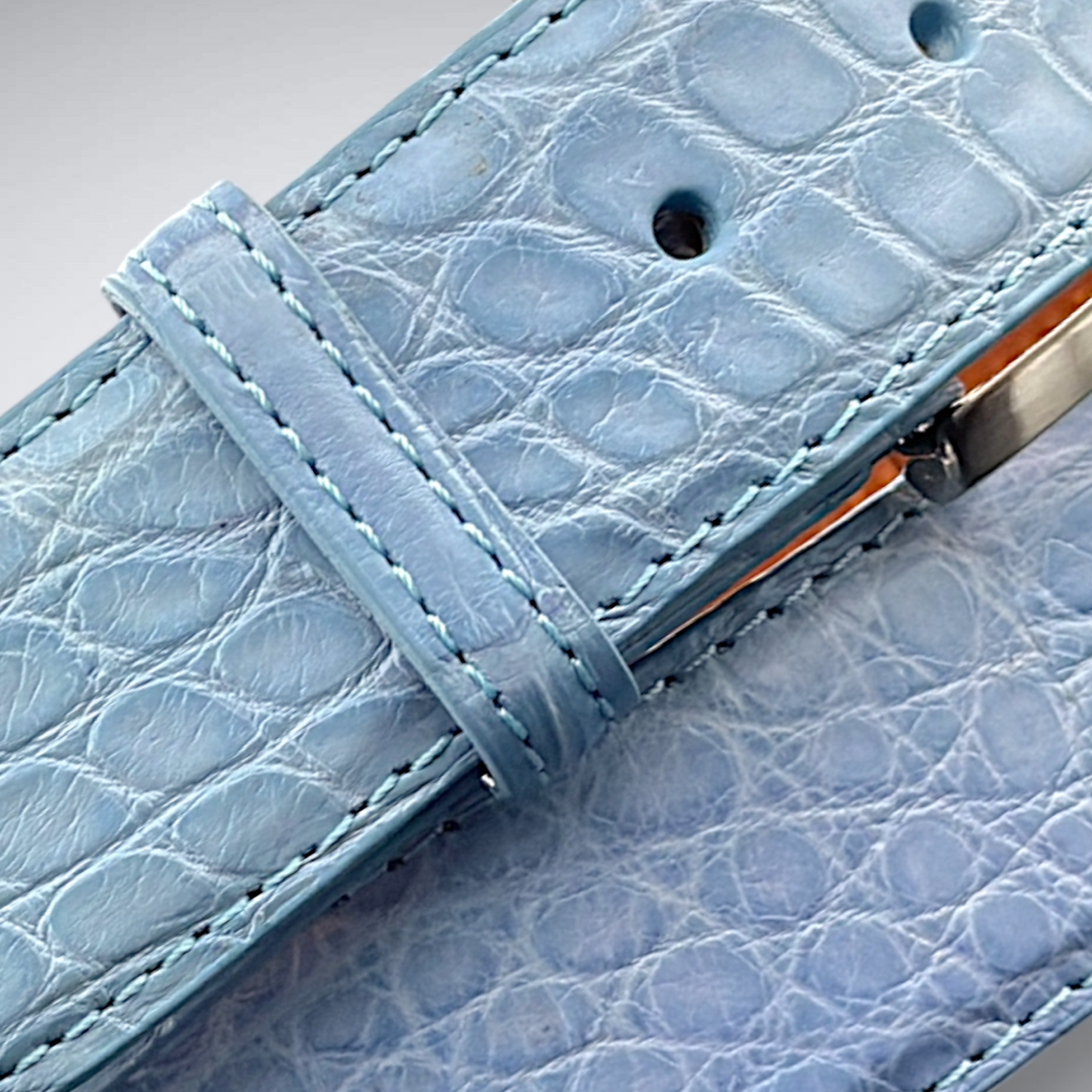 Alligator Belt — Carolina Blue | Matte