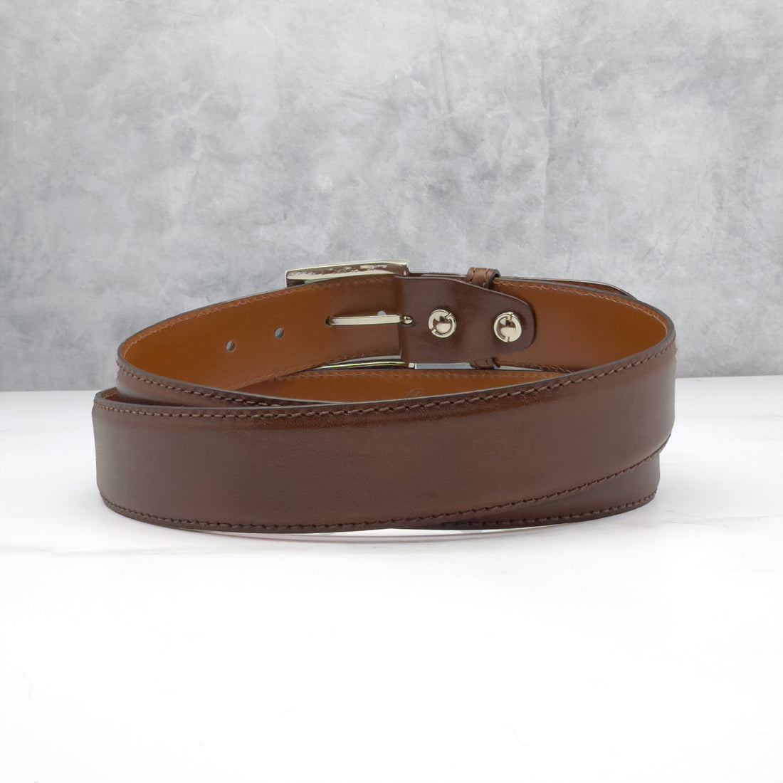 Ready To Ship Italian Calf Belt: Chestnut (1.5 Width)