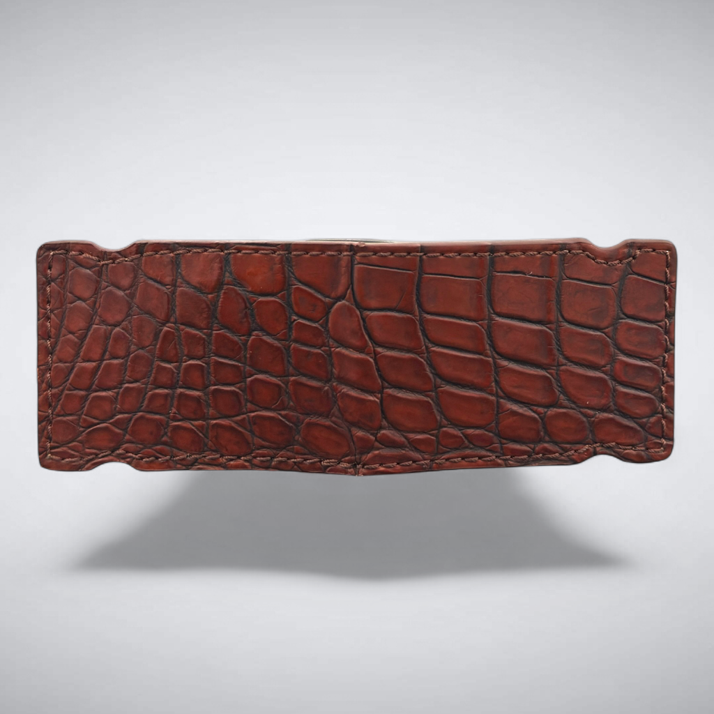 Nile Crocodile Cash Cover — Vintage Cognac