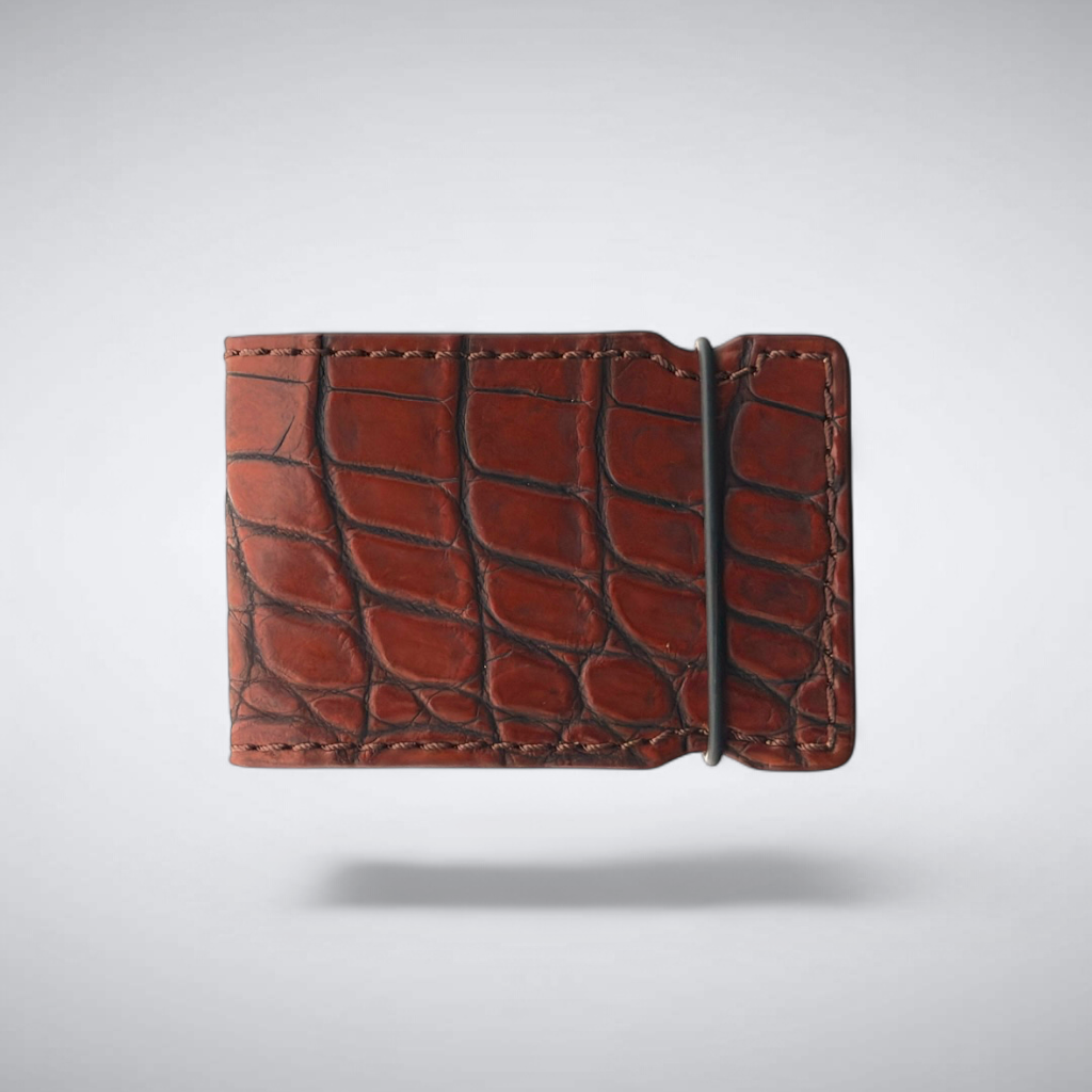 Nile Crocodile Cash Cover — Vintage Cognac