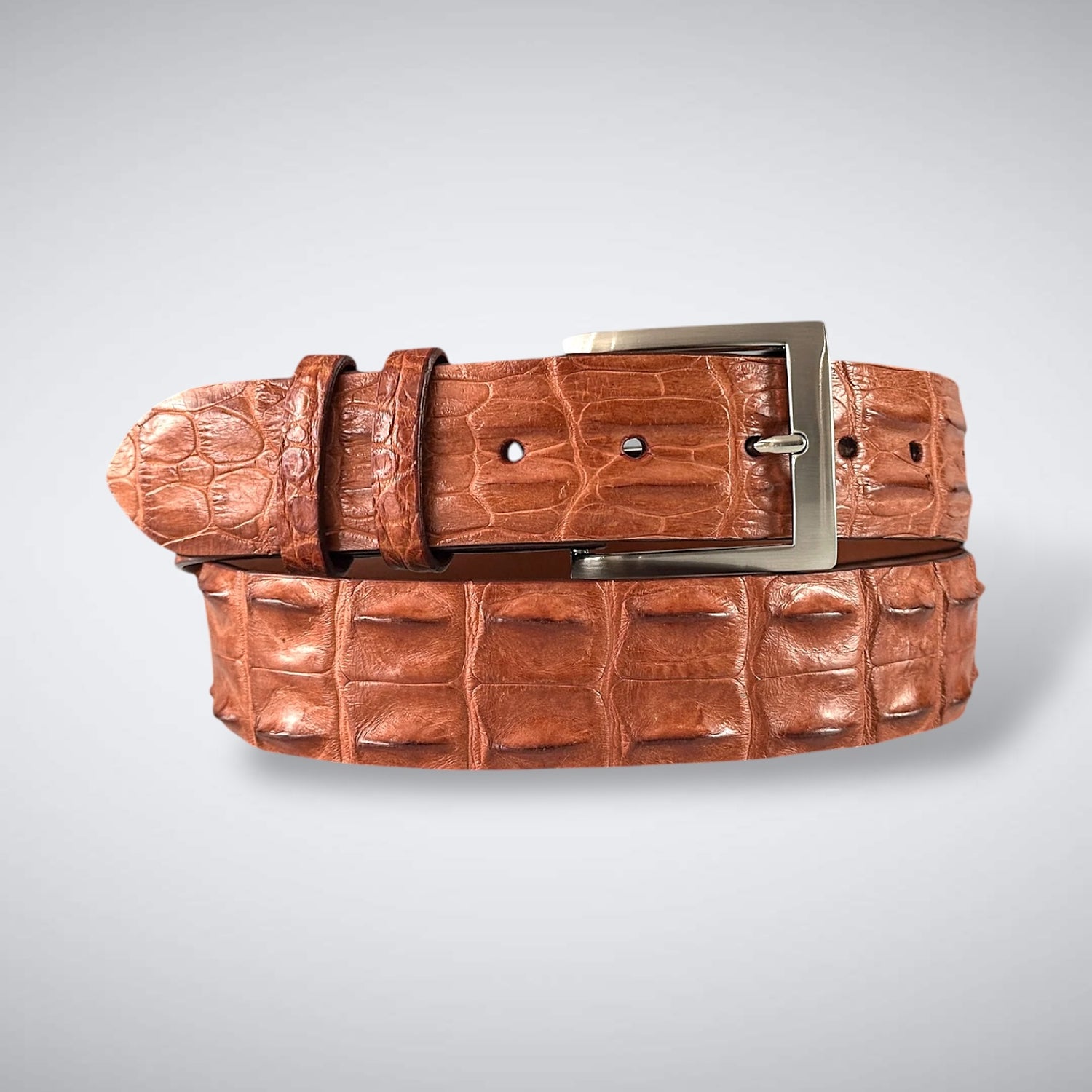 Saltwater Crocodile Belt: Cognac