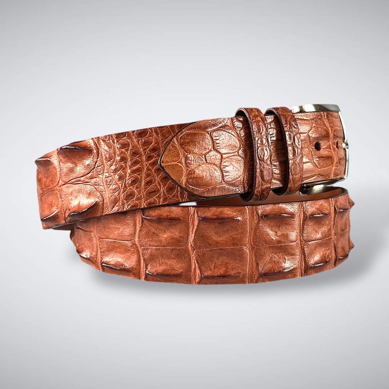 Saltwater Crocodile Belt: Cognac