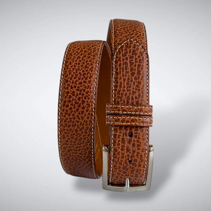 Canyonlands Bison Belt (Cognac Khaki Stitch)