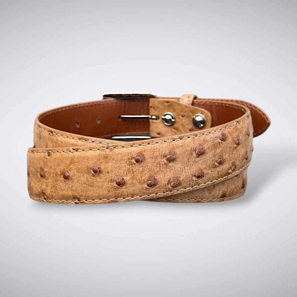 Ready To Ship Ostrich Quill Belt: Umber