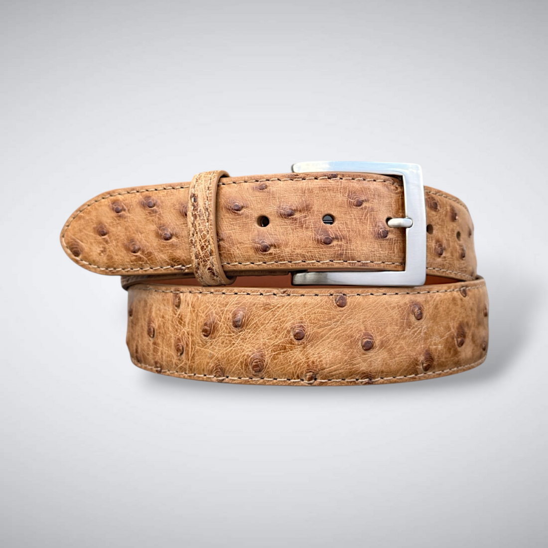 Ready To Ship Ostrich Quill Belt: Umber