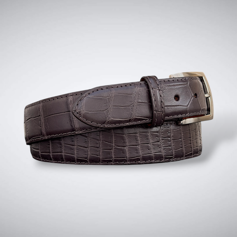 Crocodile Belt – Dark Cocoa | Nile