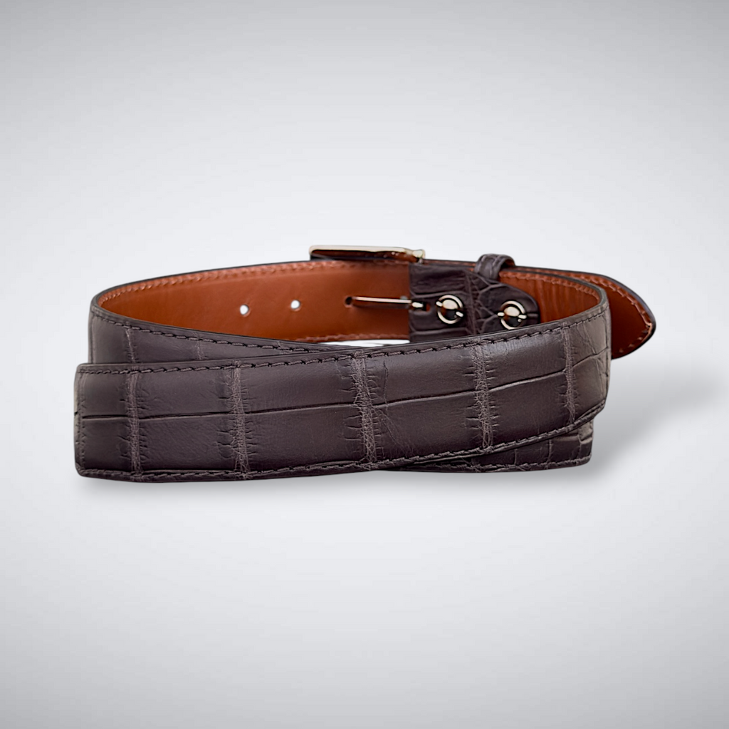 Crocodile Belt – Dark Cocoa | Nile