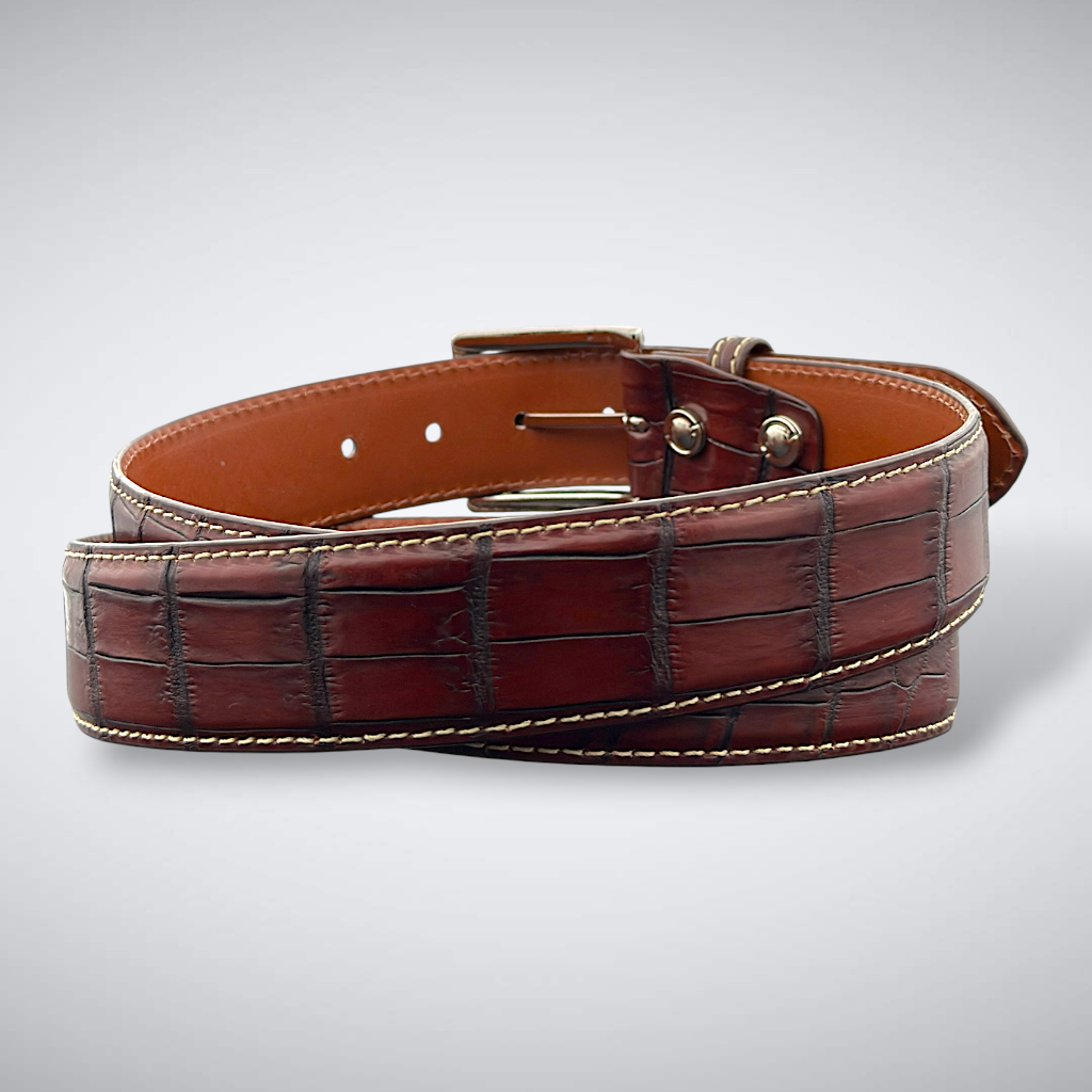 Crocodile Belt – Vintage Burnished Cognac | Nile