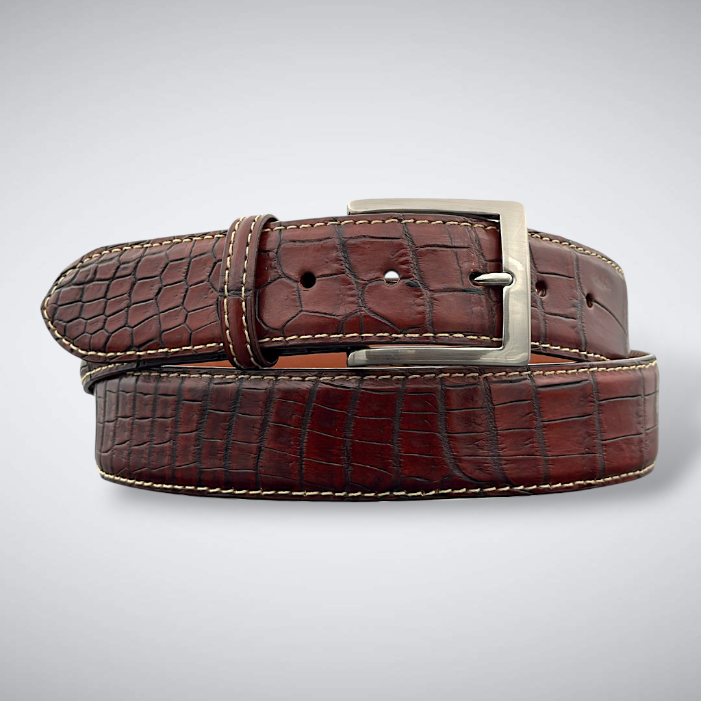 Crocodile Belt – Vintage Burnished Cognac | Nile