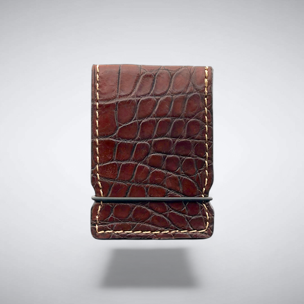 Nile Crocodile Cash Cover — Burnished Cognac