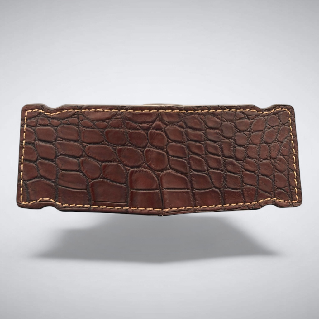 Nile Crocodile Cash Cover — Burnished Cognac