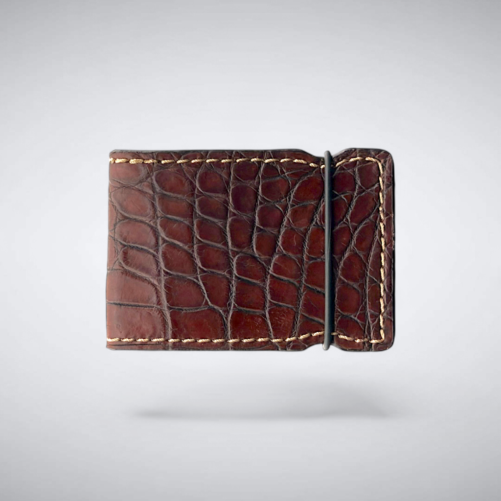 Nile Crocodile Cash Cover — Burnished Cognac