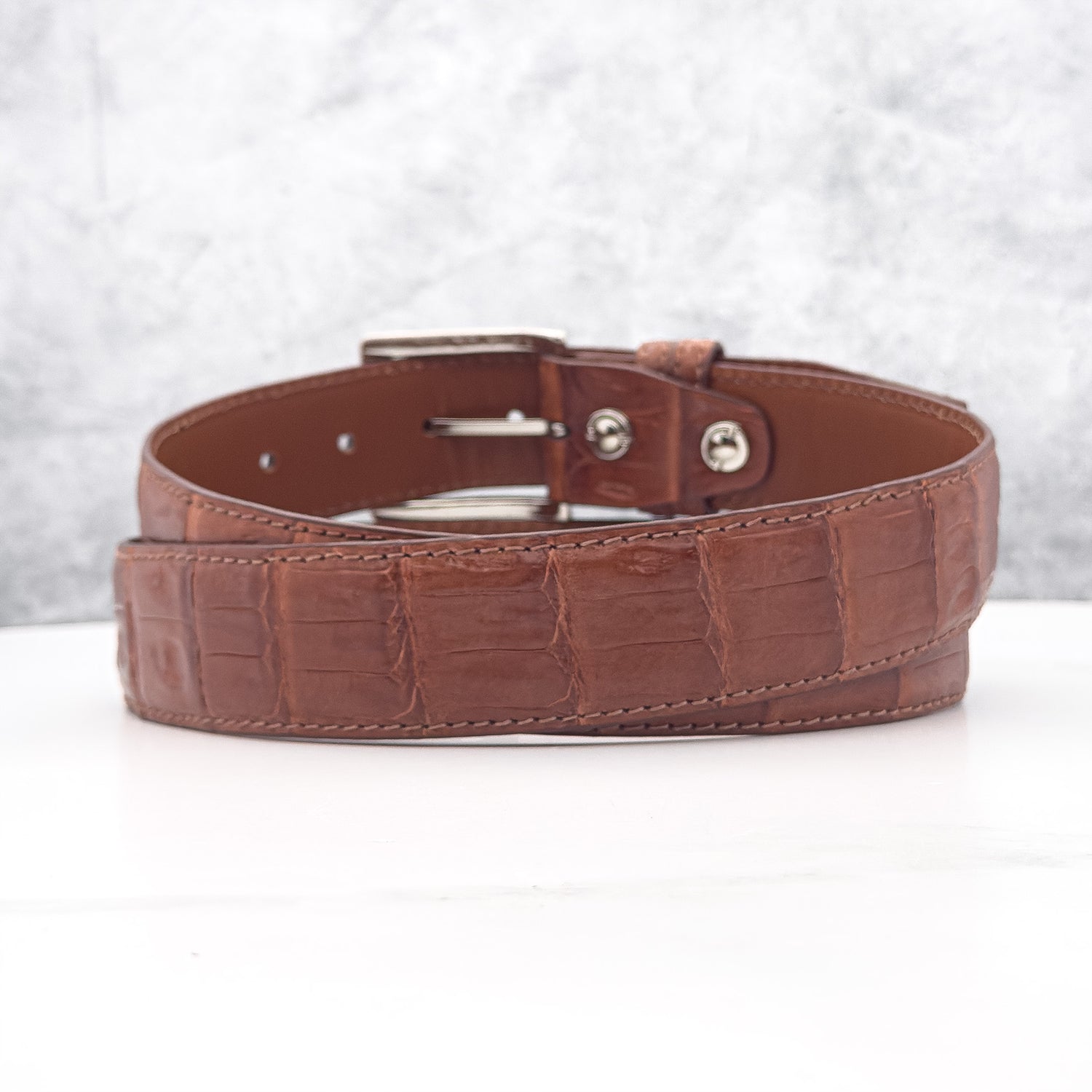 Ready To Ship Caiman Belt: Diamond Cognac