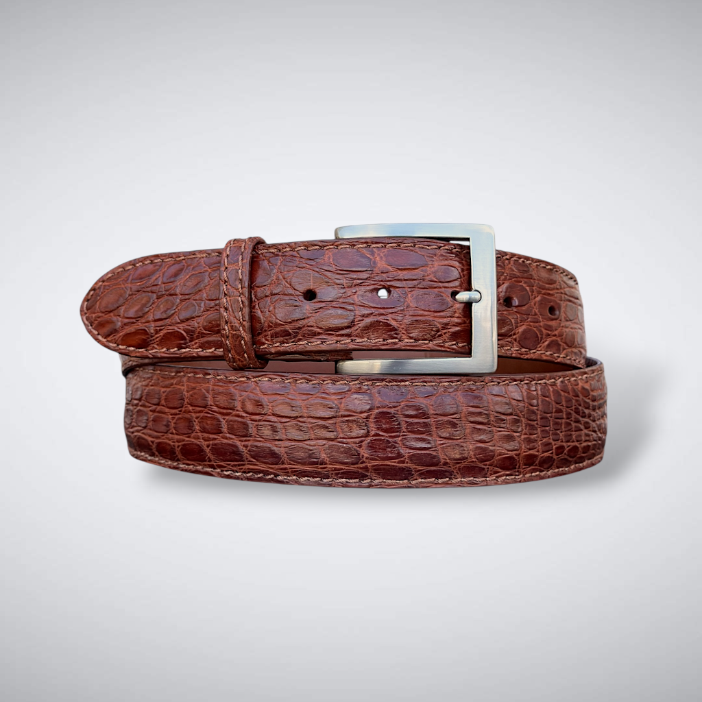 Caiman Belt — Dark Cognac | Flank | Matte
