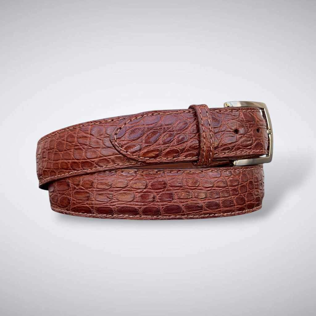 Caiman Belt — Dark Cognac | Flank | Matte