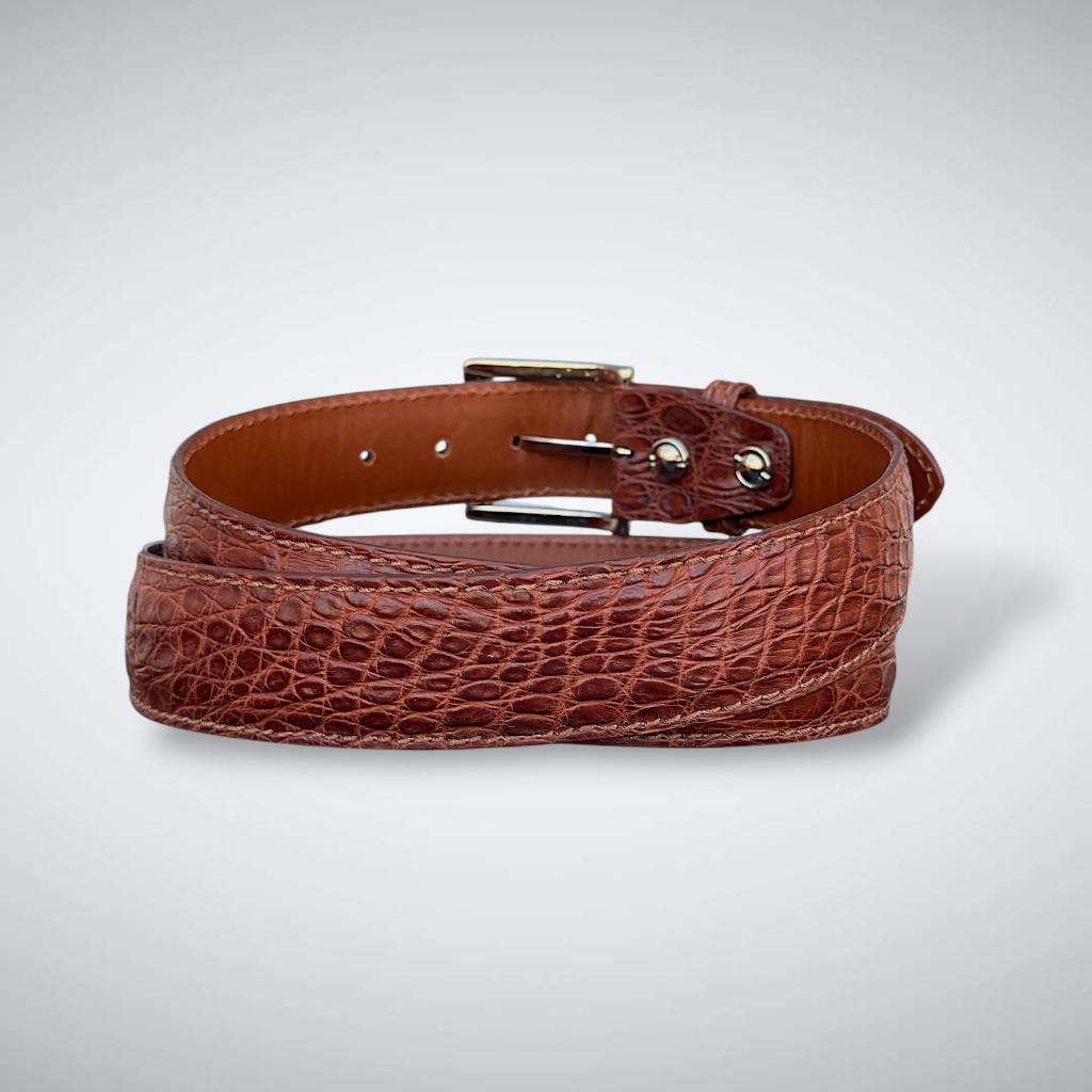 Caiman Belt — Dark Cognac | Flank | Matte